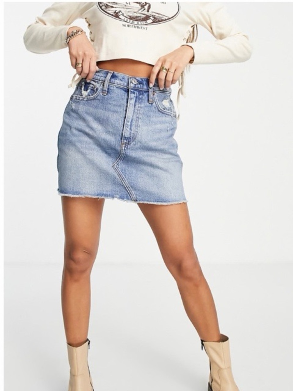 Abercrombie & Fitch Classic Denim Mini Skirt